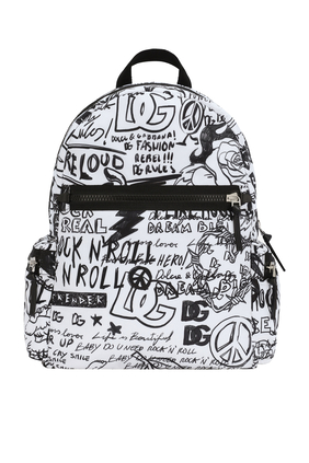 Kids Graffiti Print Backpack
